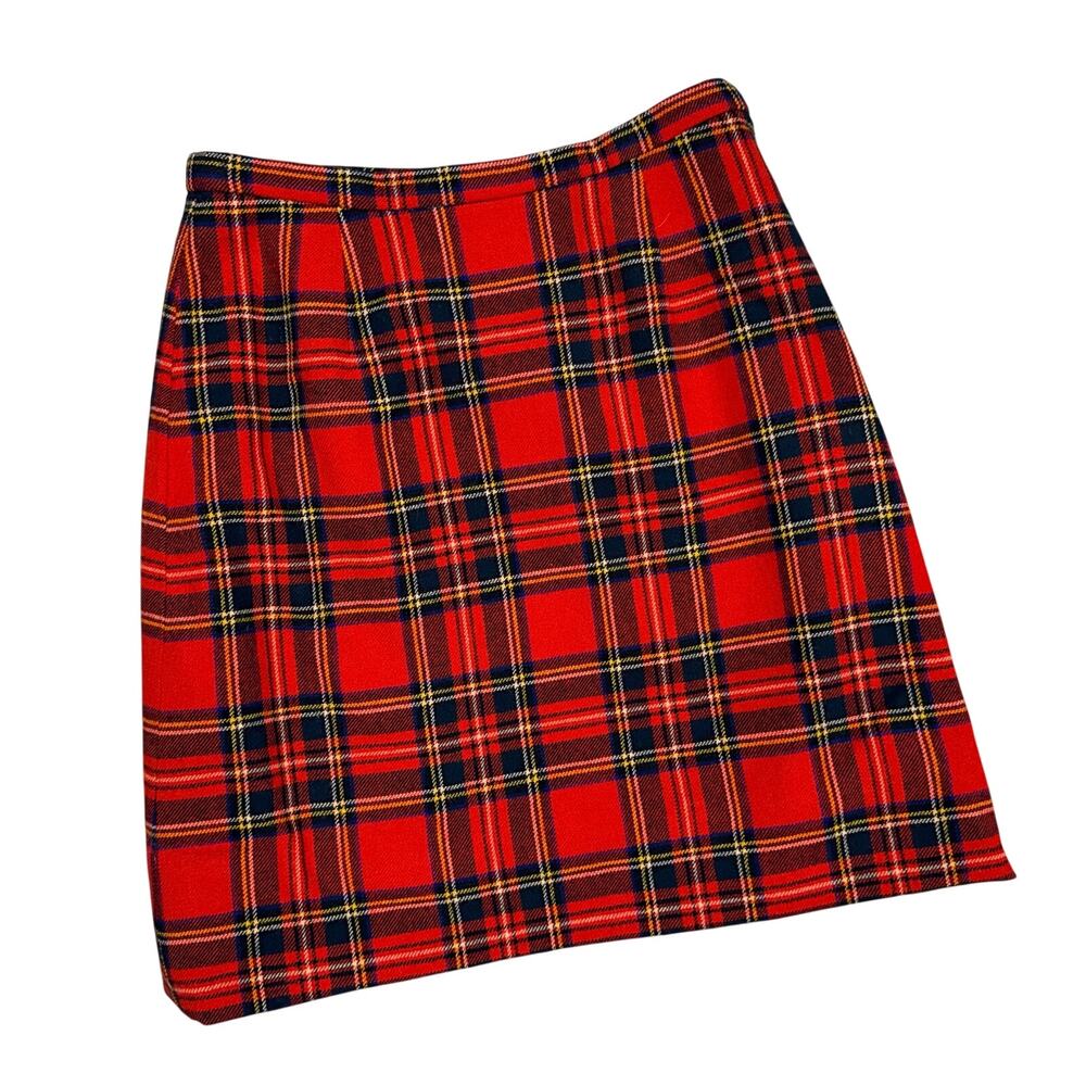 Pringle Red Plaid Mini Skirt Vintage